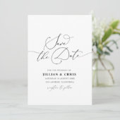 Elegantes Skript einfache Hochzeit Einladung (Stehend Vorderseite)