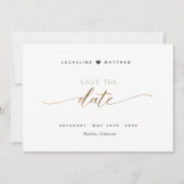Elegantes Skript Einfache Hochzeit Speichern Sie d Save The Date (Vorderseite)