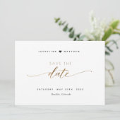 Elegantes Skript Einfache Hochzeit Speichern Sie d Save The Date (Stehend Vorderseite)