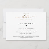 Elegantes Skript Einfache Hochzeit Speichern Sie d Save The Date (Rückseite)