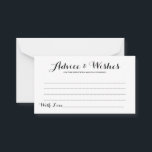 Elegantes Skript Einfache Hochzeitsberatung & Wuns Hinweiskarte<br><div class="desc">Elegantes Script Simple Wedding Advice & Wishings Card - Fühlen Sie sich frei,  diese einfache und doch schöne Hochzeitsratgeber und Wunschkarte zu bearbeiten,  anzupassen und zu personalisieren. Es stehen Bearbeitungsoptionen zur Verfügung.</div>