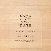 Elegantes Skript Einfache moderne Hochzeit speiche Acryleinladungen (Vorderseite)