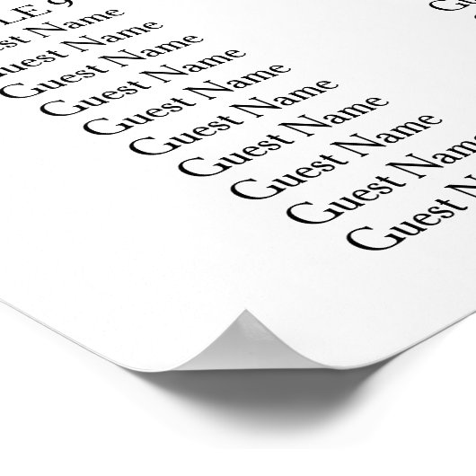 Elegantes Skript Einfache moderne Hochzeitssitzkar Poster (Ecke)