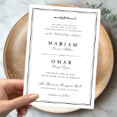 Elegantes Skript Einfache Schwarz-weiße muslimisch Einladung