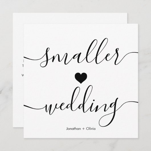 Elegantes Skript Einfaches Downsizing Kleinere Hoc Ankündigung (Vorne/Hinten)