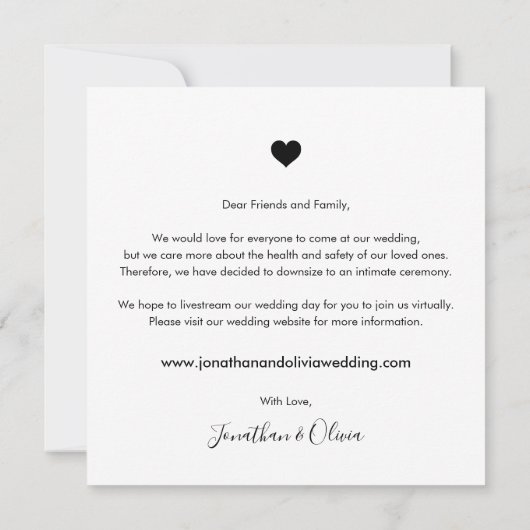 Elegantes Skript Einfaches Downsizing Kleinere Hoc Ankündigung (Rückseite)