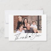Elegantes Skript einfaches Foto personalisiert Dankeskarte (Vorderseite)