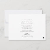 Elegantes Skript einfaches Foto personalisiert Dankeskarte (Rückseite)