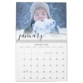 Elegantes Skript Einfaches Foto pro Monat Kalender (Jan 2026)