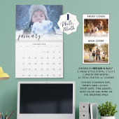 Elegantes Skript Einfaches Foto pro Monat Kalender