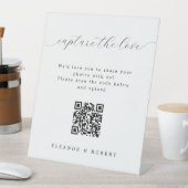 Elegantes Skript erfassen Sie die Liebe QR Code We Sockelschild (In Situ)