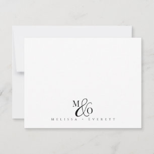 Elegantes Skript-Et-Zeichen-Monogramm-Paarname Mitteilungskarte