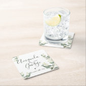 Elegantes Skript | Eukalyptus - Blätter | Hochzeit Rechteckiger Pappuntersetzer (Vor Ort)