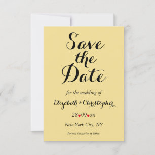 Elegantes Skript Faux Gold Schwarz Hochzeit Verlob Save The Date
