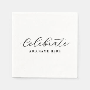Elegantes Skript Feiern Personalisiert Serviette