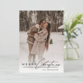 Elegantes Skript Foto Frohe Weihnachten (Stehend Vorderseite)