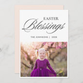 Elegantes Skript-Foto für Ostersegmente Feiertagskarte (Vorne/Hinten)