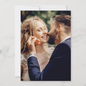 Elegantes Skript Foto Gold Schwarze Hochzeitskarte Einladung (Vorderseite)