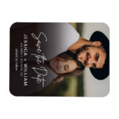 Elegantes Skript-Foto-Gradient Save the Date Magnet (Horizontal)
