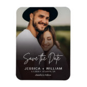 Elegantes Skript-Foto-Gradient Save the Date Magnet (Vertikal)