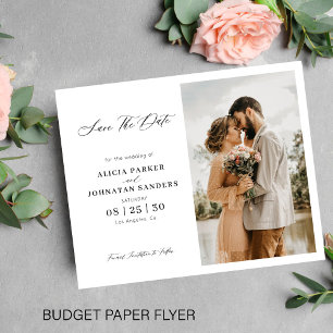 Elegantes Skript-Foto-Hochzeit im Budget sparen Sa Flyer