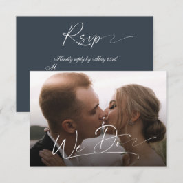 Elegantes Skript Foto Hochzeit minimale moderne UA RSVP Karte
