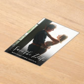 Elegantes Skript-Foto Hochzeit speichern Acryleinladungen (Ablage )