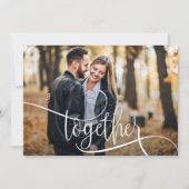 Elegantes Skript-Foto Hochzeit speichern Save The Date (Vorderseite)
