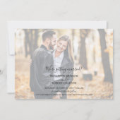 Elegantes Skript-Foto Hochzeit speichern Save The Date (Rückseite)