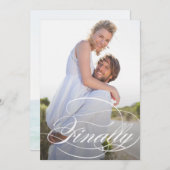 Elegantes Skript-Foto Hochzeit speichern Save The Date (Vorne/Hinten)