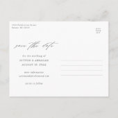 Elegantes Skript-Foto Hochzeit Speichern Sie das D Ankündigungspostkarte (Rückseite)