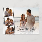 Elegantes Skript-Foto Hochzeit Speichern Sie das D Ankündigungspostkarte (Vorderseite)