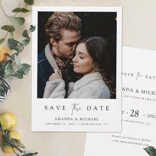 Elegantes Skript-Foto Hochzeit Speichern Sie die E Save The Date
