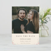 Elegantes Skript-Foto-Hochzeits-Save-the-Date-Einl (Stehend Vorderseite)