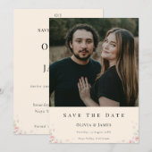 Elegantes Skript-Foto-Hochzeits-Save-the-Date-Einl (Vorne/Hinten)