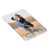 Elegantes Skript-Foto-Hochzeits-Save-the-Date Magnet (Rechte Seite)