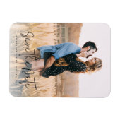Elegantes Skript-Foto-Hochzeits-Save-the-Date Magnet (Horizontal)