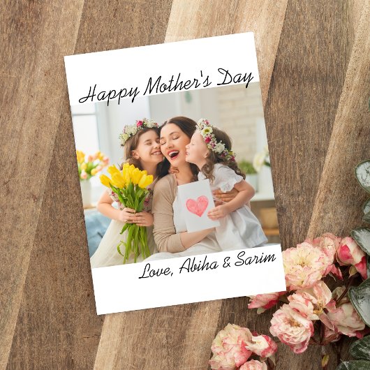 Elegantes Skript Foto Mutterkarte Einladung