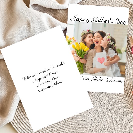 Elegantes Skript Foto Mutterkarte Einladung