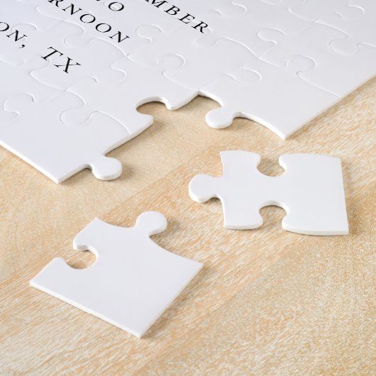 Elegantes Skript-Foto-Overlay-Einladung Puzzle (Seite)