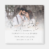 Elegantes Skript-Foto-Overlay-Hochzeit speichern S Magnet (Vorne)