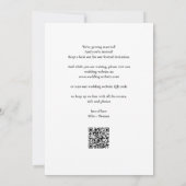 Elegantes Skript-Foto-QR-Code-Hochzeit Save The Date (Rückseite)
