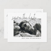 Elegantes Skript ⎢ Foto Save the Date Postkarte (Vorne/Hinten)