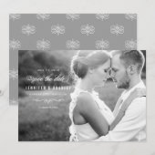 Elegantes Skript-Foto Save the Date - Weiß (Vorne/Hinten)
