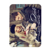 Elegantes Skript-Foto Speichern Sie die Datumsmagn Magnet (Vertikal)