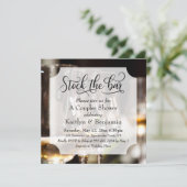 Elegantes Skript, Foto Stock die Dusche der Bar Pa Einladung (Stehend Vorderseite)