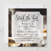 Elegantes Skript, Foto Stock die Dusche der Bar Pa Einladung (Vorderseite)