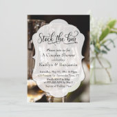 Elegantes Skript, Foto Stock die Dusche der Bar Pa Einladung (Stehend Vorderseite)