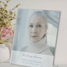 Elegantes Skript-Foto-Tischschild für Beerdigungen