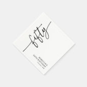 Elegantes Skript Fünfzig 50. Geburtstag Serviette (Ecke)